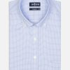 Chemises Homme Café Coton | Chemise Gill A Carreaux Bleu - Col Boutonne