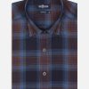 Chemises Homme Café Coton | Chemise Cintree Gleen A Motif Tartan - Col Boutonne