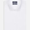 Chemises Homme Café Coton | Chemise Cintree En Pique Blanc