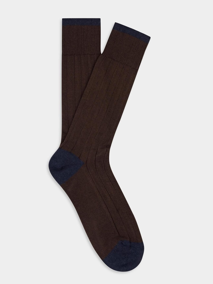 Accessoires Café Coton | Chaussettes Bicolores Barry Chocolat