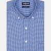 Chemises Homme Café Coton | Chemise Morris En Twill Bleu - Col Boutonne