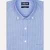 Chemises Homme Café Coton | Chemise Smith En Natte Ciel - Col Boutonne