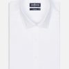 Chemises Homme Café Coton | Chemise Cintree En Oxford Blanc - Petit Col