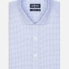 Chemises Homme Café Coton | Chemise Cintree Gill A Carreaux Bleu