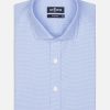 Chemises Homme Café Coton | Chemise Peters Texturee Ciel