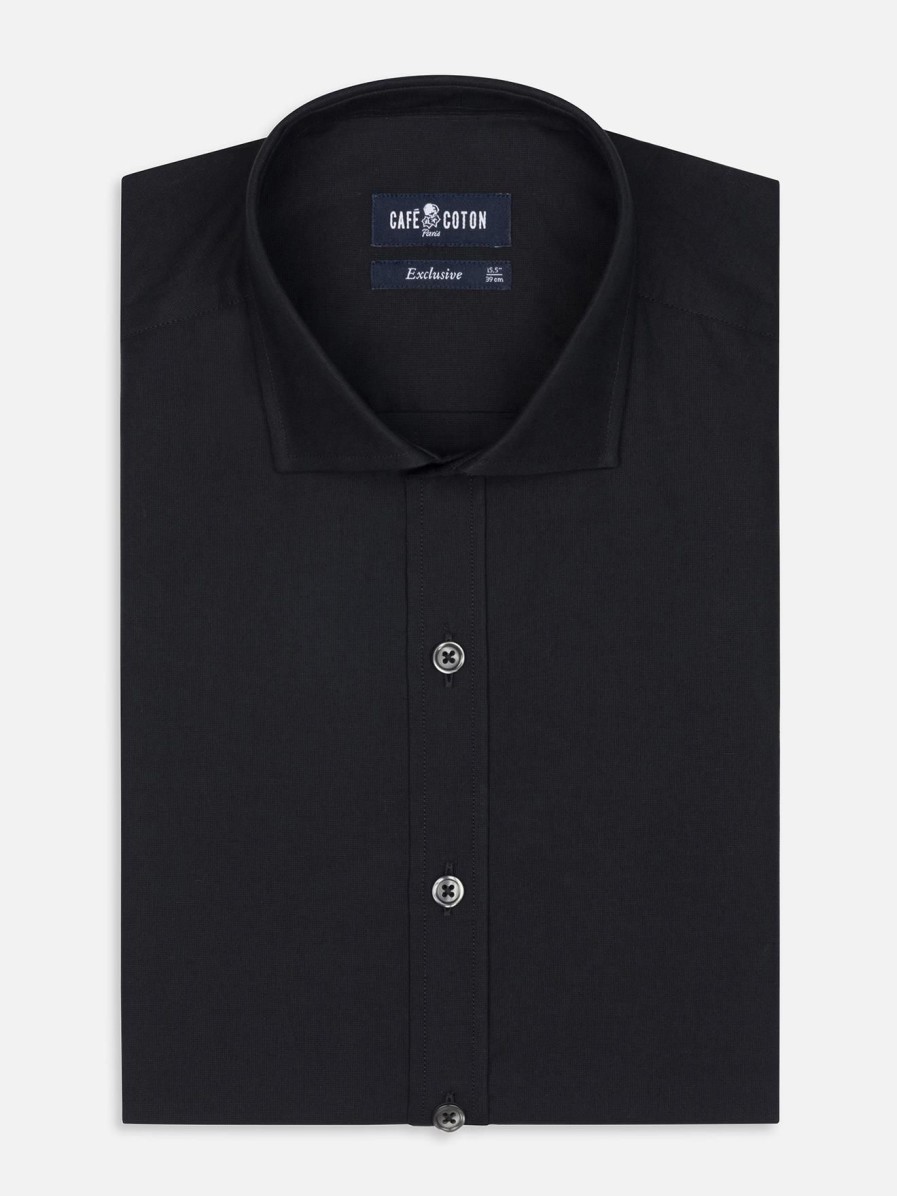 Chemises Homme Café Coton | Chemise Gleeson Noire