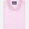 Chemises Homme Café Coton | Chemise Cintree En Natte Rose