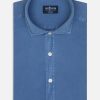 Chemises Homme Café Coton | Chemise Lio En Gabardine Lavee Bleue