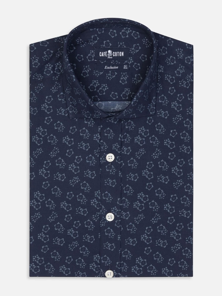 Chemises Homme Café Coton | Chemise Cintree Hobden En Denim