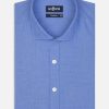 Chemises Homme Café Coton | Chemise Cintree Daria En Popeline Bleue