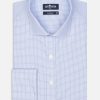 Chemises Homme Café Coton | Chemise Gill A Carreaux Bleu - Poignets Mousquetaires