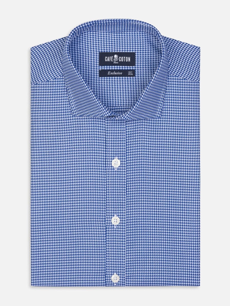 Chemises Homme Café Coton | Chemise Morris En Twill Bleu