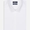 Chemises Homme Café Coton | Chemise Cintree En Pique Blanc - Petit Col