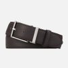 Accessoires Café Coton | Ceinture En Cuir Taurillon Chocolat