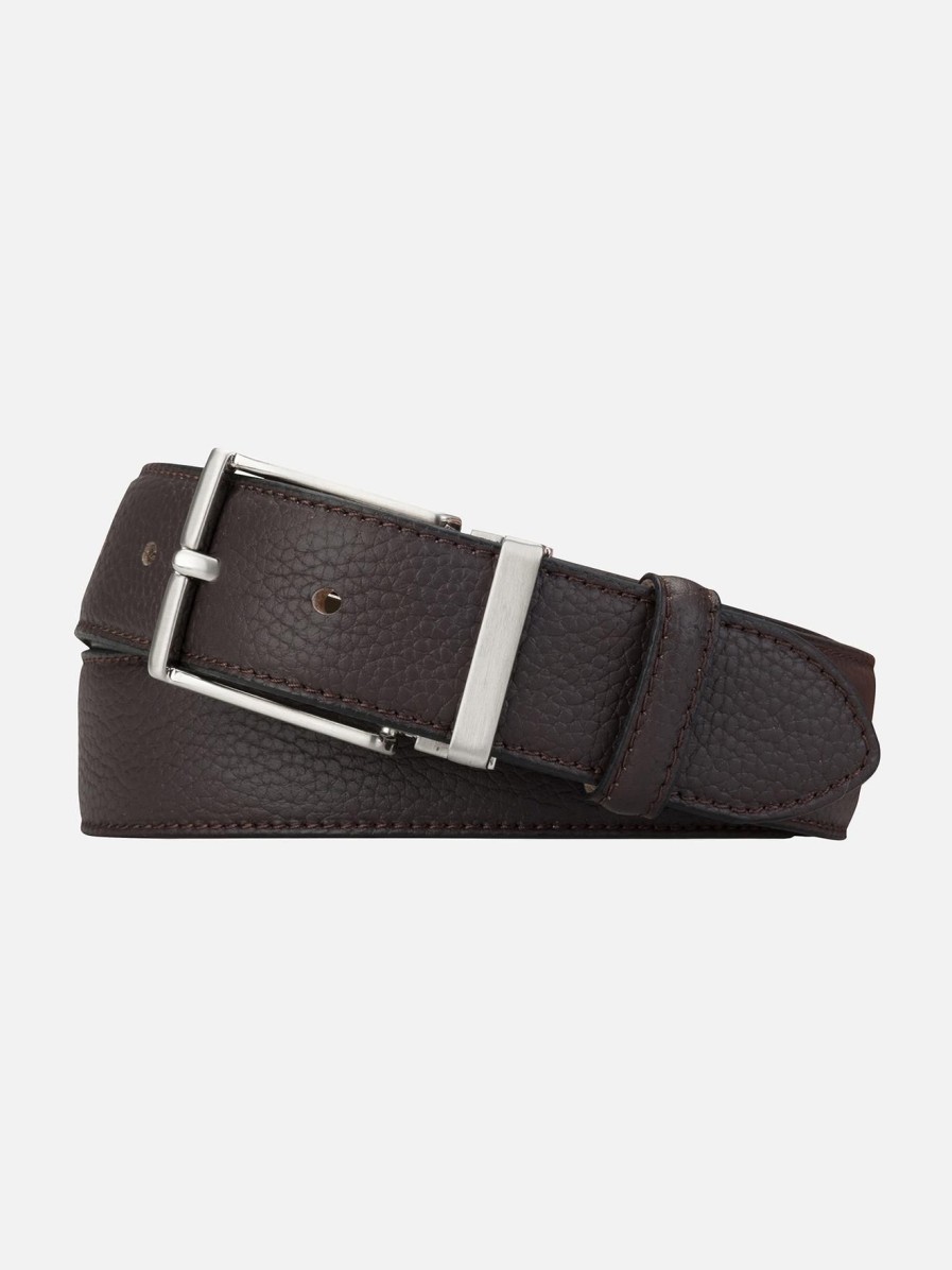 Accessoires Café Coton | Ceinture En Cuir Taurillon Chocolat