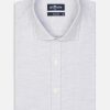 Chemises Homme Café Coton | Chemise Cintree Hall En Flanelle Grise