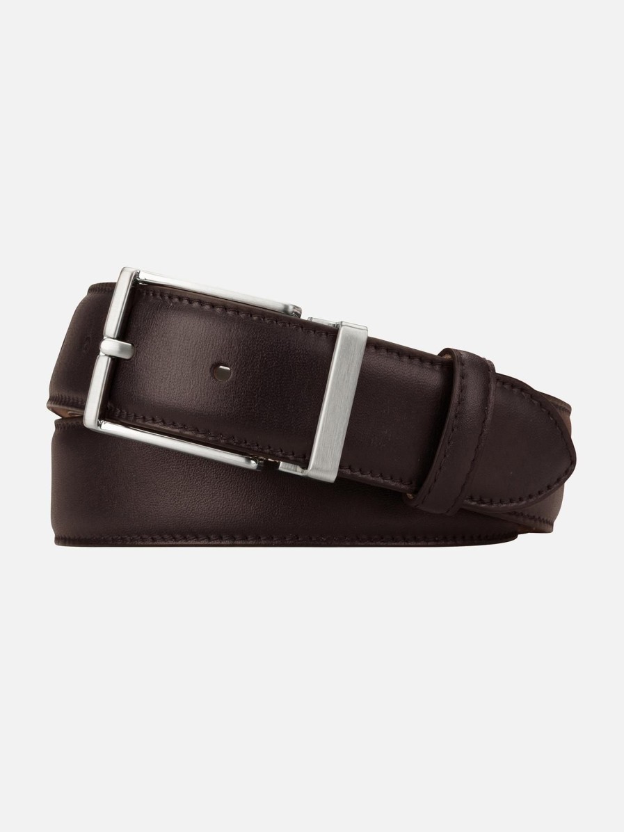 Accessoires Café Coton | Ceinture En Cuir Chocolat