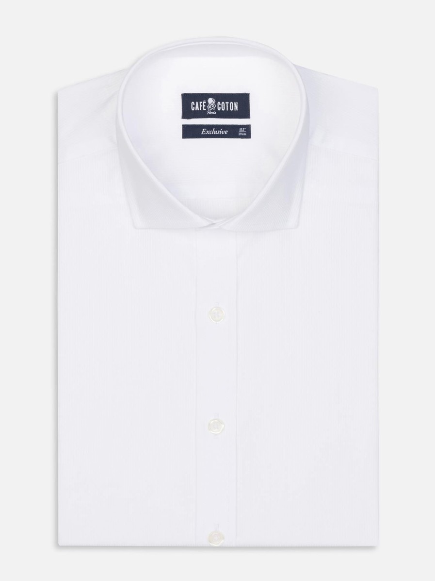 Chemises Homme Café Coton | Chemise En Pique Blanc