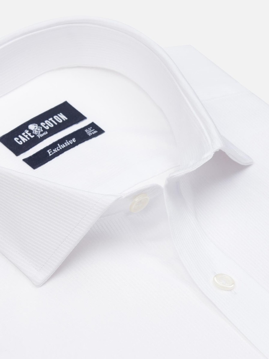 Chemises Homme Café Coton | Chemise En Pique Blanc