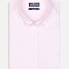 Chemises Homme Café Coton | Chemise En Pin Point Rose - Col Boutonne