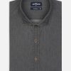 Chemises Homme Café Coton | Chemise Cintree Lou En Denim Gris - Grande Longueur De Manches