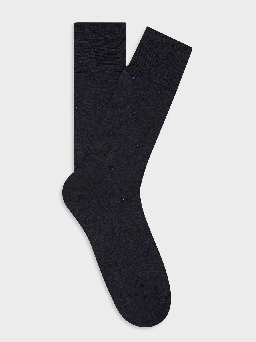 Accessoires Café Coton | Chaussettes Anthracite Barney A Motif Jacquard