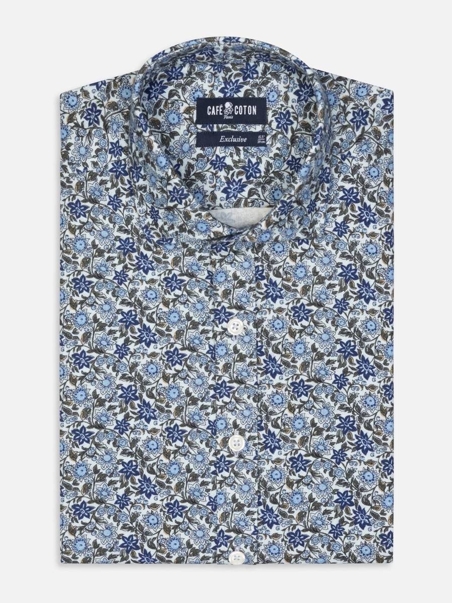 Chemises Homme Café Coton | Chemise Agnel A Imprime Floral