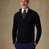 Pret A Porter Café Coton | Half Zip Greg En Merinos Marine