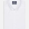 Chemises Homme Café Coton | Chemise Cintree En Pique Blanc - Col Boutonne