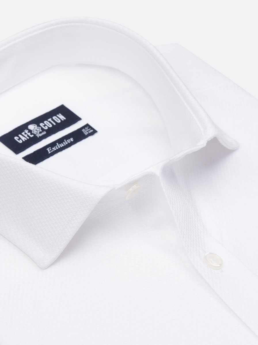 Chemises Homme Café Coton | Chemise Brien En Twill Blanc