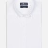 Chemises Homme Café Coton | Chemise Cintree En Oxford Blanc - Col Boutonne