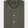 Chemises Homme Café Coton | Chemise Lio En Gabardine Lavee Kaki