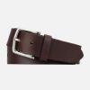 Accessoires Café Coton | Ceinture En Cuir Marron A Motifs