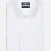 Chemises Homme Café Coton | Chemise En Popeline Blanche - Poignets Mousquetaires