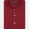 Chemises Homme Café Coton | Chemise Lio En Gabardine Lavee Rouge