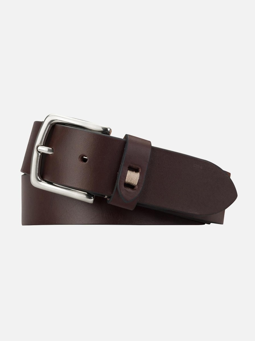 Accessoires Café Coton | Ceinture En Cuir Patine Chocolat