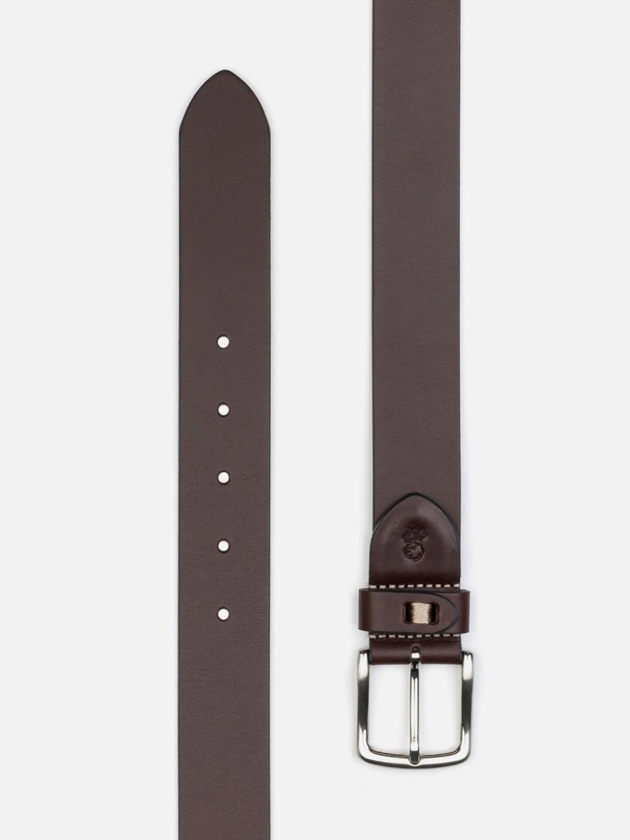 Accessoires Café Coton | Ceinture En Cuir Patine Chocolat