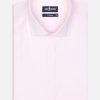 Chemises Homme Café Coton | Chemise Cintree En Pin Point Rose - Grande Longueur De Manches