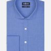 Chemises Homme Café Coton | Chemise Daria En Popeline Bleue - Poignets Mousquetaires