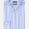 Chemises Homme Café Coton | Chemise Cintree Sully A Rayures Ciel