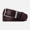 Accessoires Café Coton | Ceinture En Cuir Bordeaux