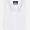 Chemises Homme Café Coton | Chemise Cintree En Pin Point Royal Blanc