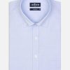 Chemises Homme Café Coton | Chemise En Pin Point Ciel - Col Boutonne