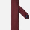 Accessoires Café Coton | Cravate Slim En Micro Natte De Soie Bordeaux