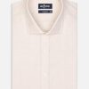 Chemises Homme Café Coton | Chemise Cintree Hall En Flanelle Sable - Grande Longueur De Manches