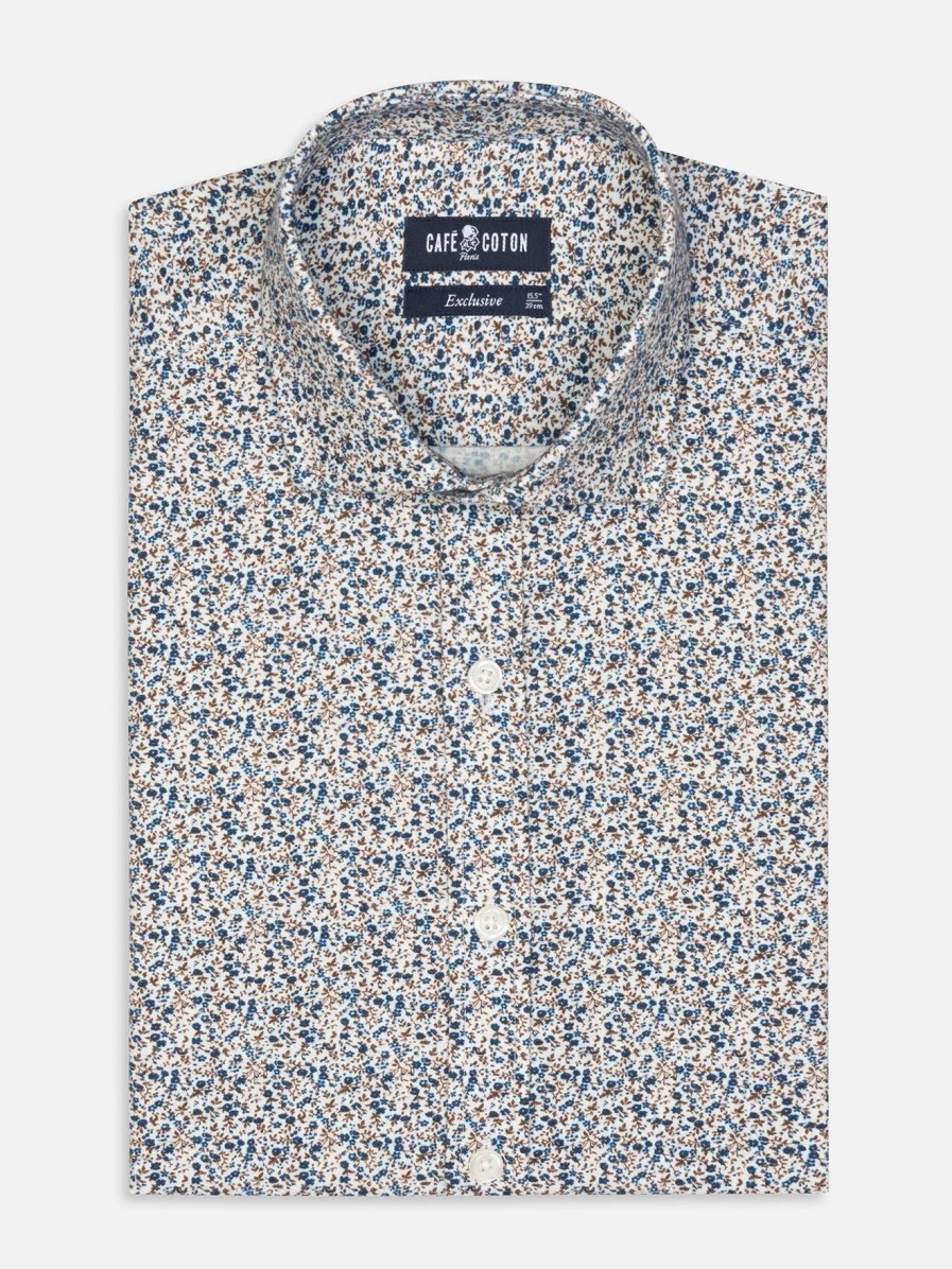 Chemises Homme Café Coton | Chemise Mackays A Imprime Floral