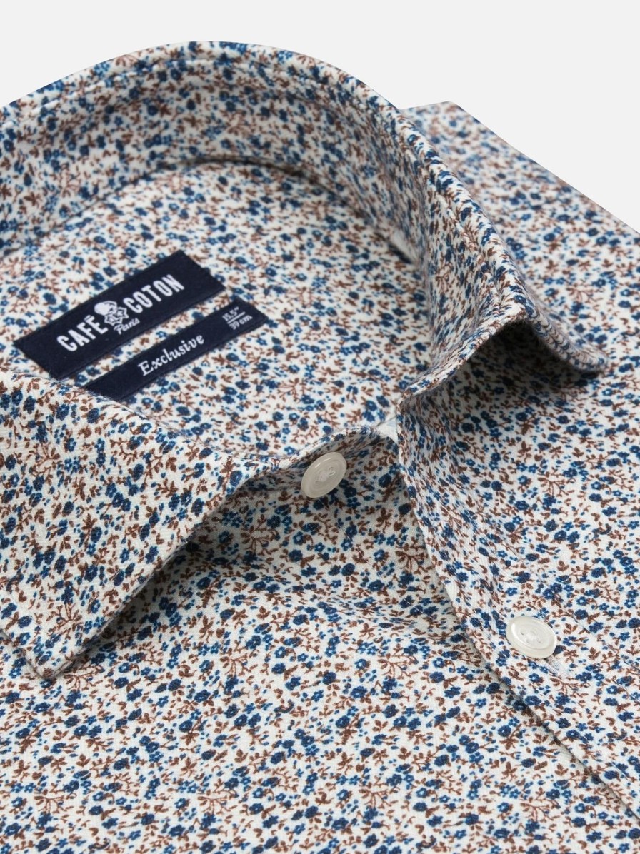 Chemises Homme Café Coton | Chemise Mackays A Imprime Floral