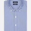 Chemises Homme Café Coton | Chemise Nick A Rayures Marine - Col Boutonne