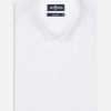 Chemises Homme Café Coton | Chemise En Pique Blanc - Col Boutonne