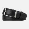 Accessoires Café Coton | Ceinture En Cuir Noir